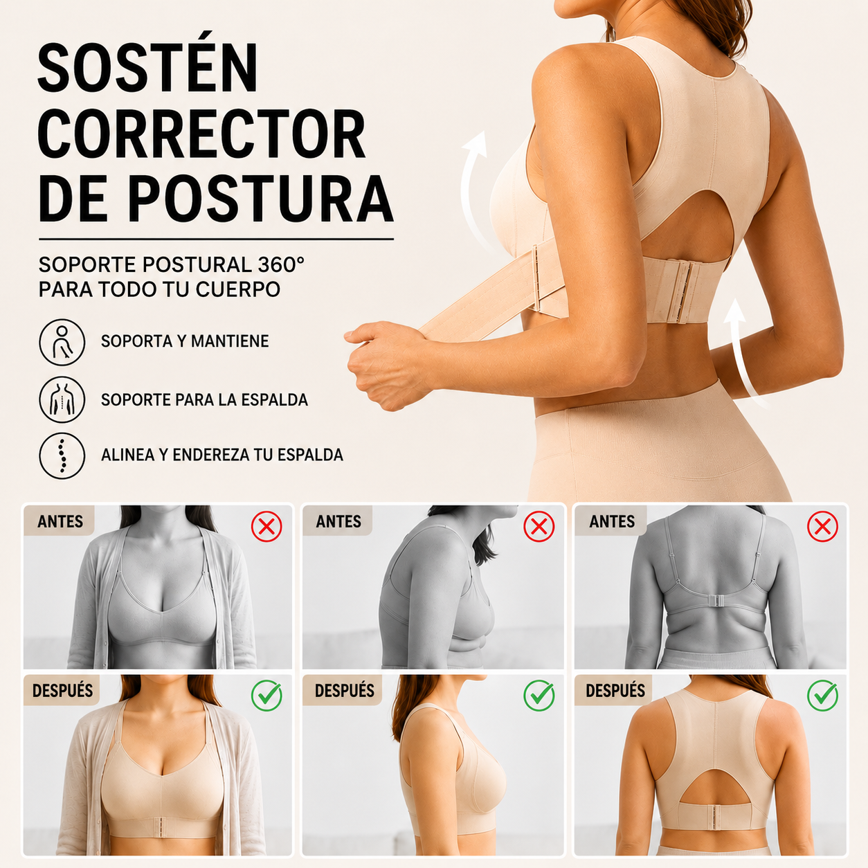 Alínea™ | Sostén Push Up Corrector de Postura